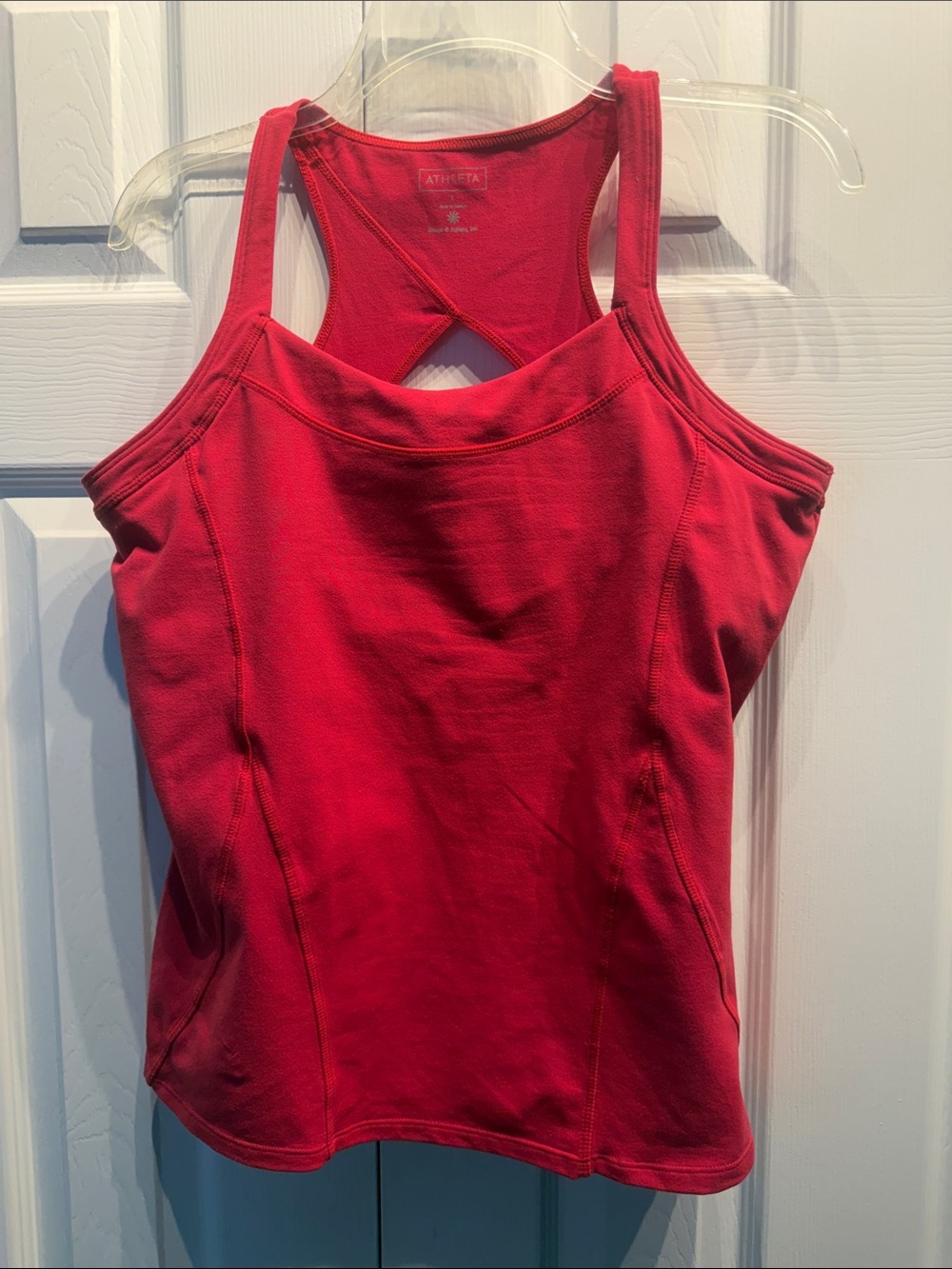 NWOT Athleta Red Racerback Tank Top with Built in Bra